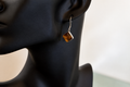 Minimalist Brown Tiger Shell Earrings