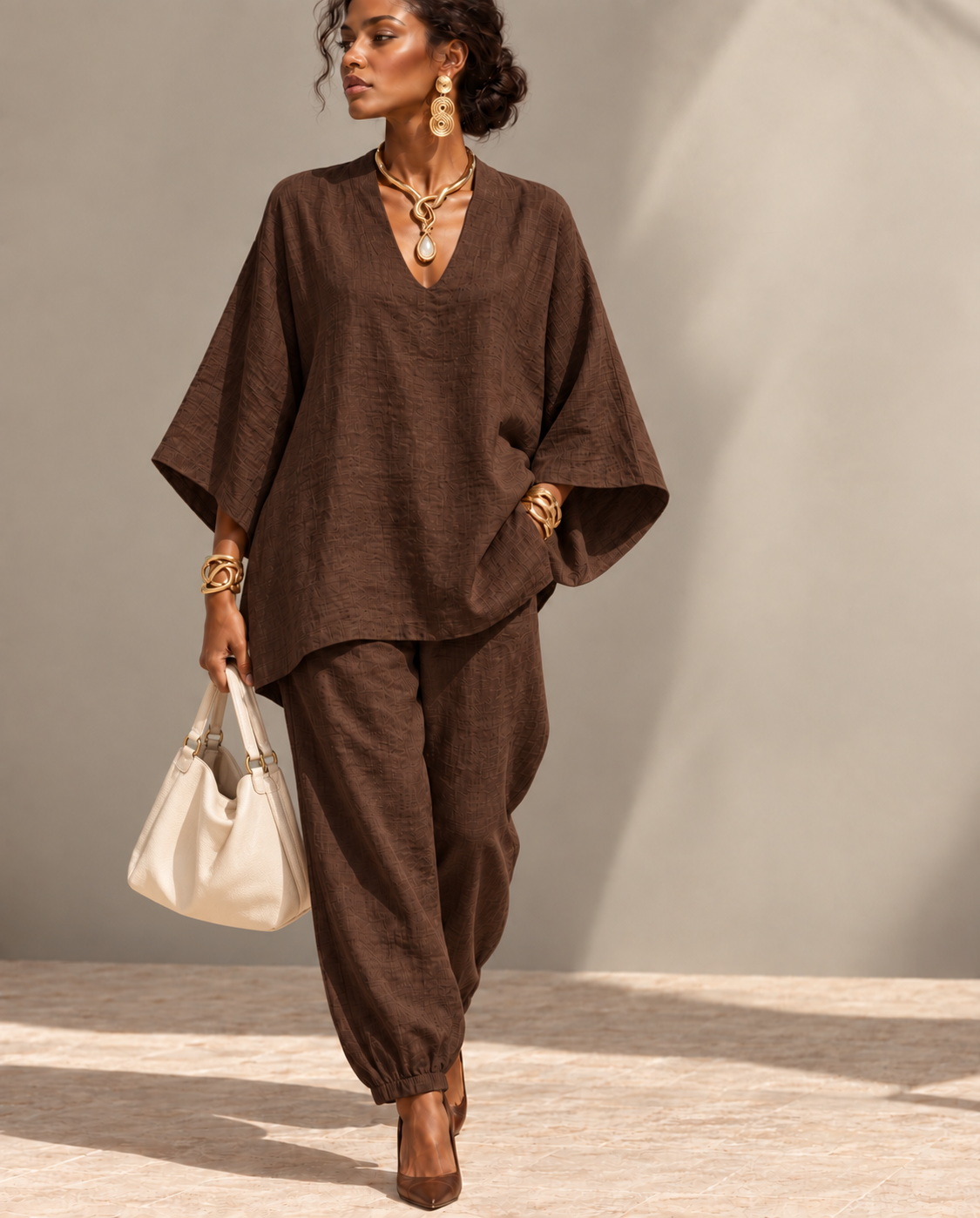 Natural Linen Relaxed Two-Piece Set (100% Linen)