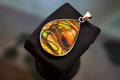 Amber Abalone Teardrop Pendant