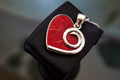 Love Swirl Red Coral Pendant