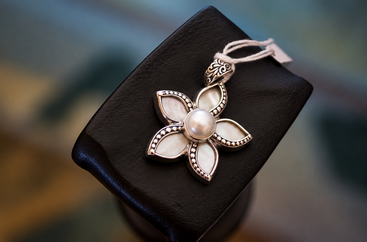 Lotus Pearl &amp; Shell Pendant