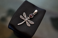 Dragonfly Garnet Pendant