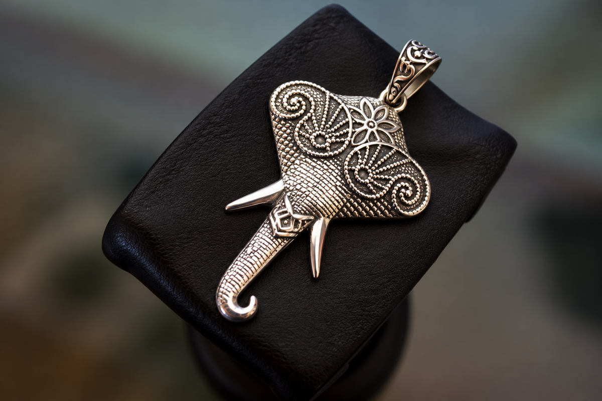 Crown Elephant Statement Pendant