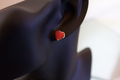 The Lovina Heart Red Coral Studs